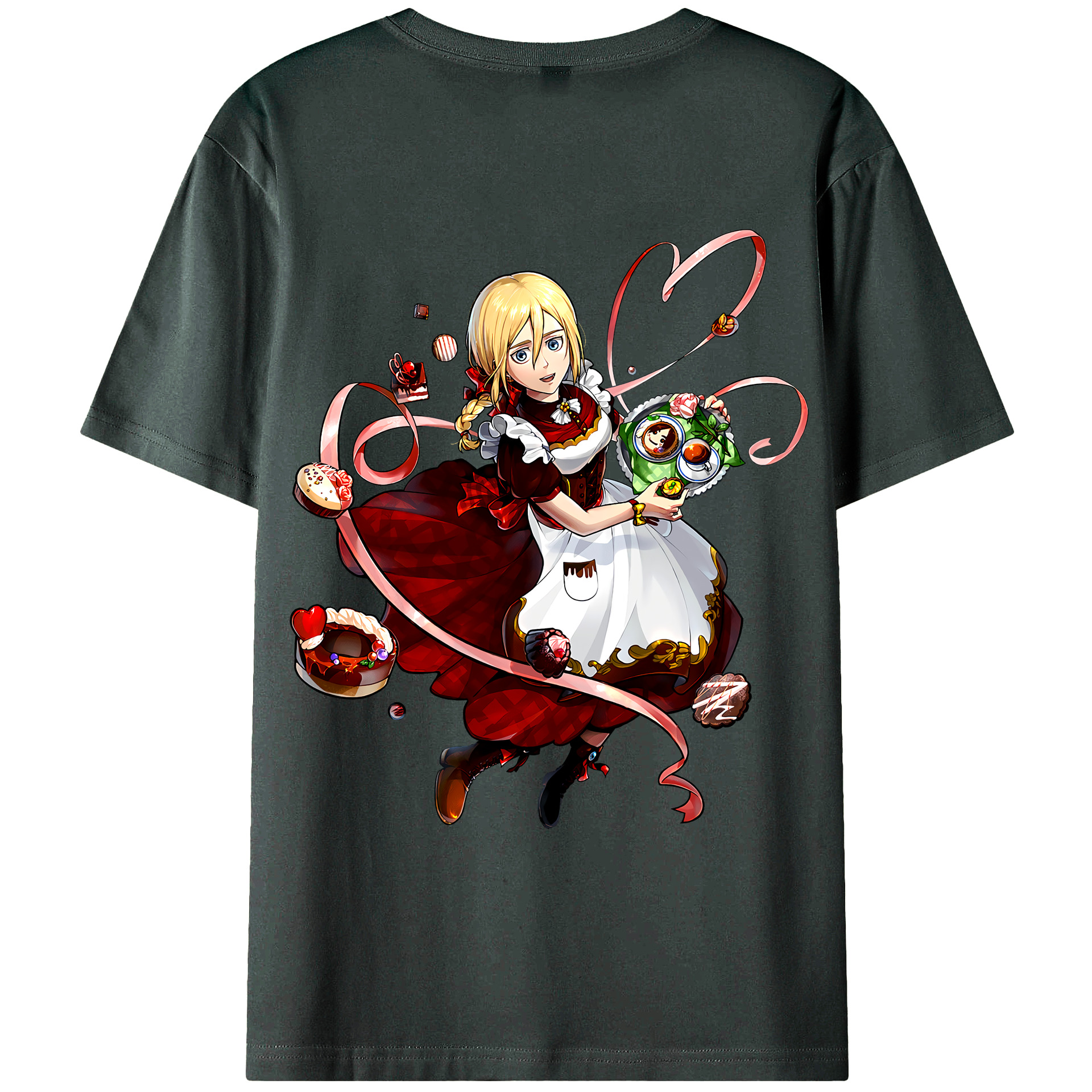 （画像用） 進撃の巨人 クリスタ·レンズ Attack on Titan Christa Lenz 綿100％ メンズ半袖Tシャツ（バックプリント） 通気性